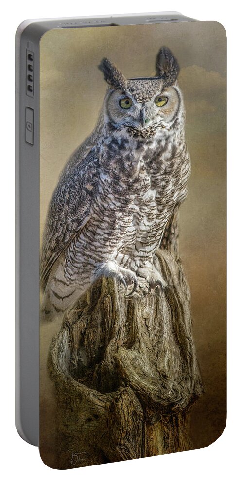 Alert Portable Battery Charger featuring the digital art Watching and Waiting by Teresa Wilson