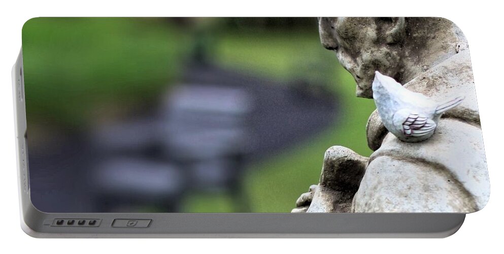 Statue Portable Battery Charger featuring the photograph Watching Over One Another by Carol Jorgensen