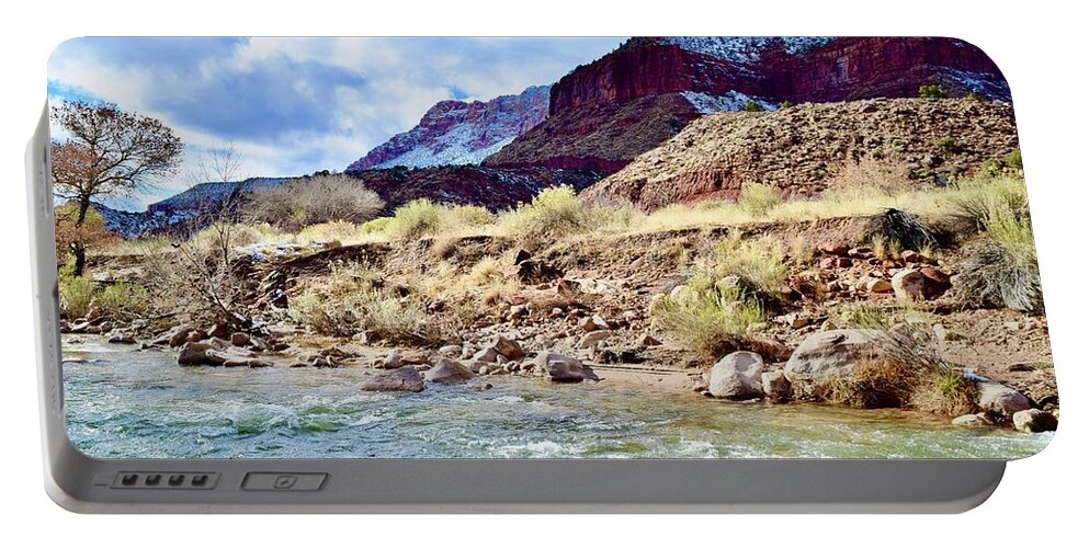 Zion Portable Battery Charger featuring the photograph Watchman Trail, Zion Visitors Center,South entrance by Bnte Creations