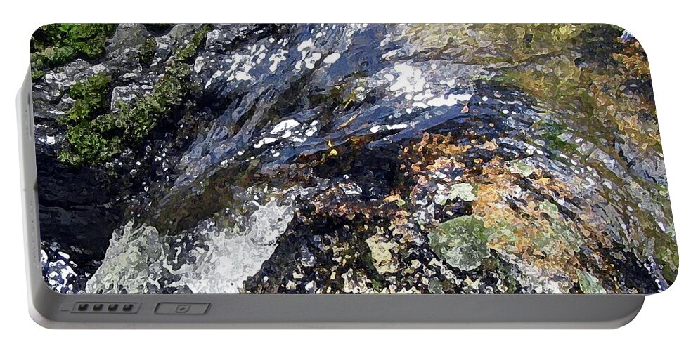 Water Portable Battery Charger featuring the photograph Water and Rock North Fork by Laura Davis