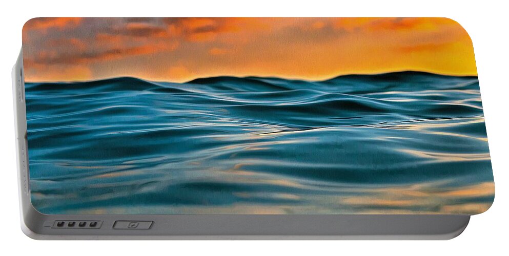 Oil Painting Portable Battery Charger featuring the painting Water Everywhere by Harry Warrick