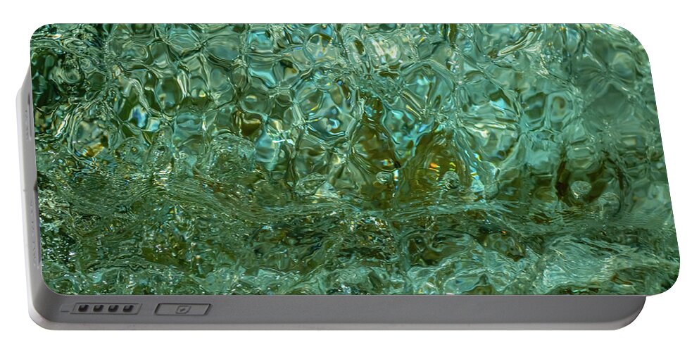 Abstract Portable Battery Charger featuring the photograph Water Molecules by Stan Weyler
