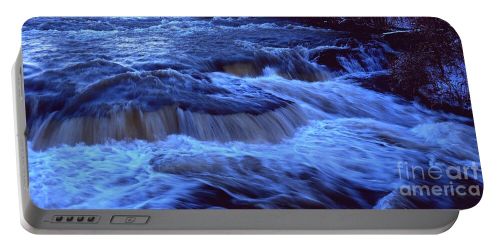 Upper Niagara River Portable Battery Charger featuring the photograph Water Rush after the Sunset by fototaker Tony