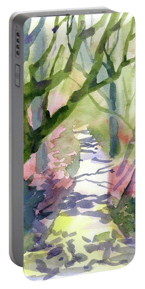 Watercolor Portable Battery Charger featuring the digital art Watercolor A Single Pathway Painting by Sambel Pedes