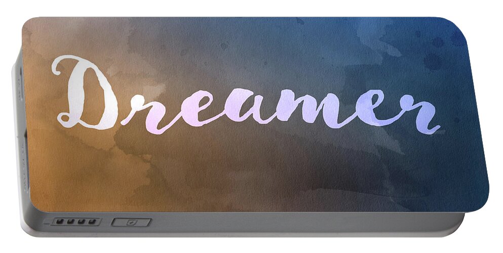 Watercolor Portable Battery Charger featuring the digital art Watercolor Art Dreamer by Amelia Pearn