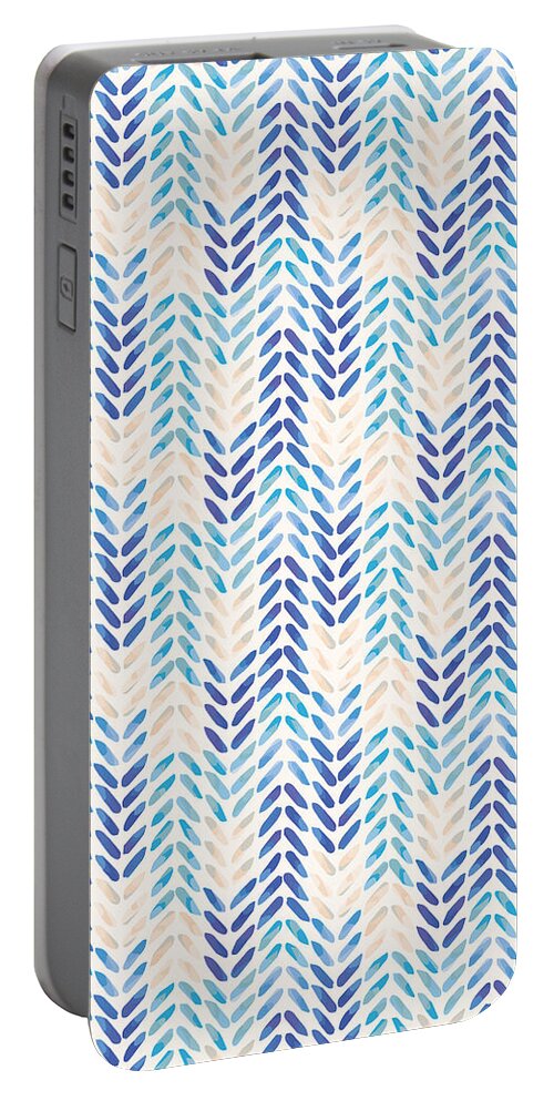 Chevron Portable Battery Charger featuring the painting Watercolor Chevron by Kristye Dudley