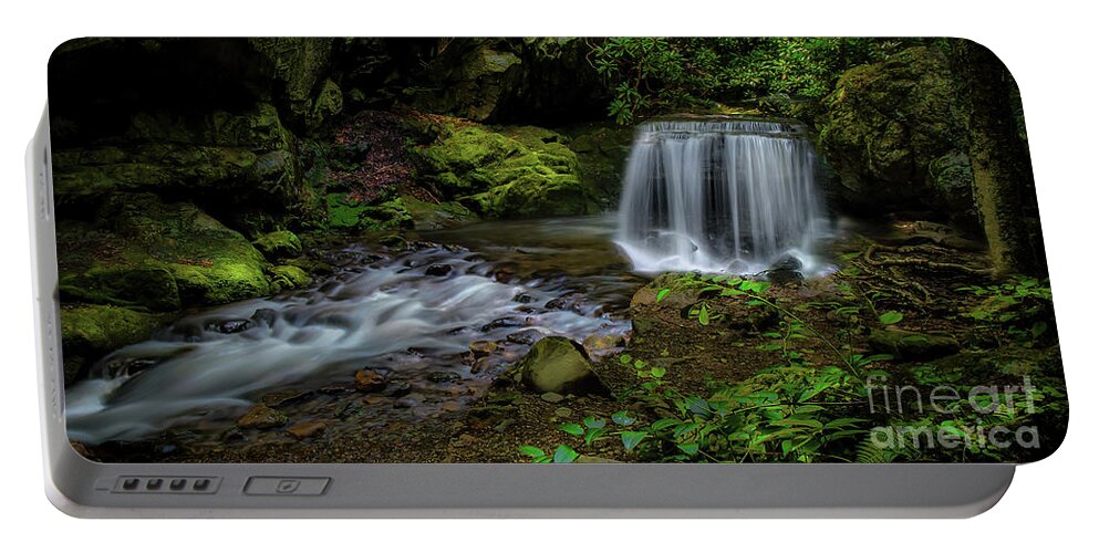 Panorama Portable Battery Charger featuring the photograph Waterfall in the Glen Panorama by Shelia Hunt