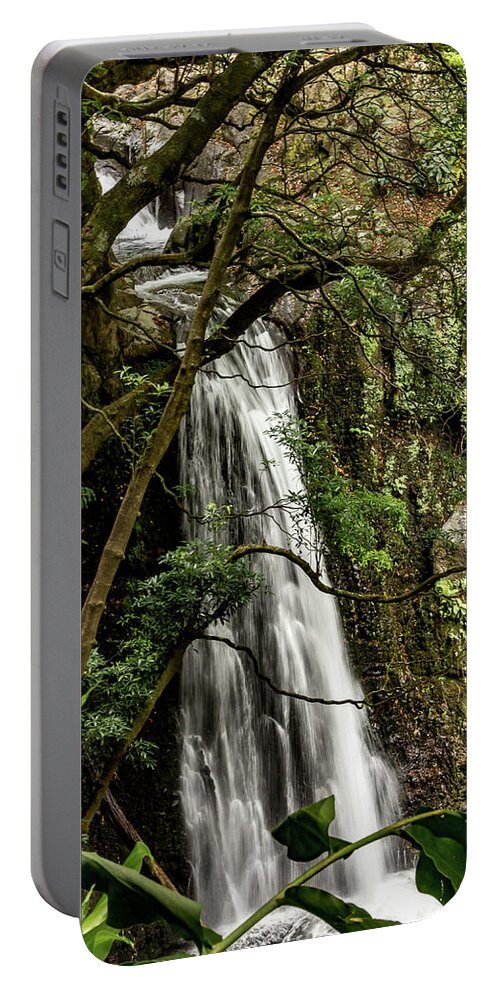 Waterfall Portable Battery Charger featuring the photograph Waterfall in the Woods by Denise Kopko
