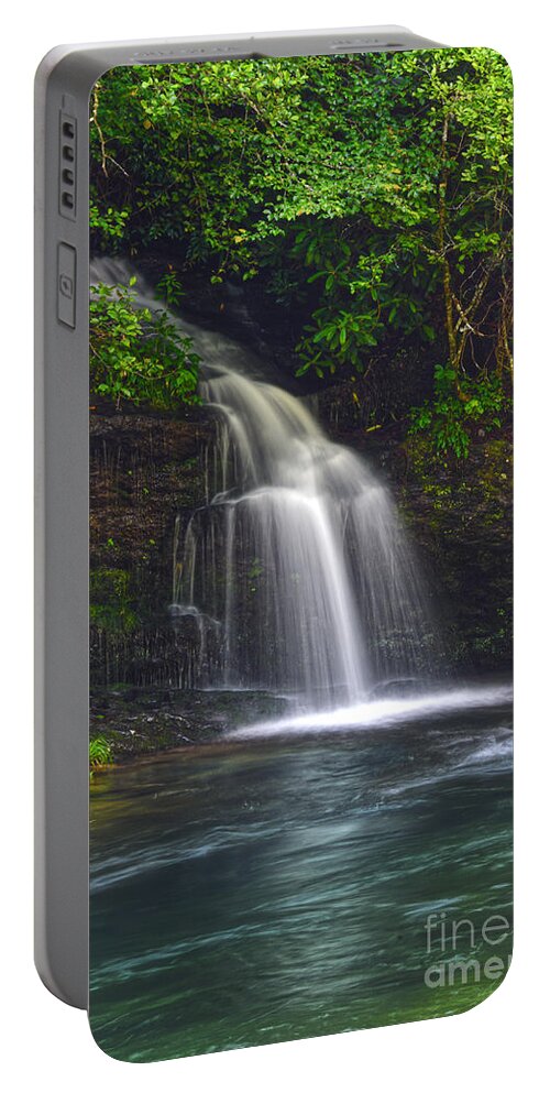 Waterfall Portable Battery Charger featuring the photograph Waterfall On Little River by Phil Perkins