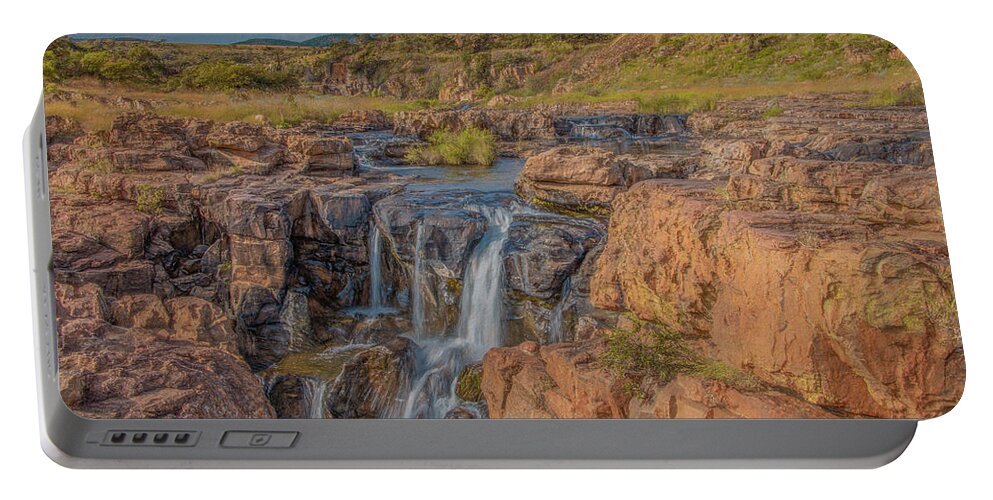 Bourke's Luck Potholes Portable Battery Charger featuring the photograph Waterfalls of Bourke's Luck Potholes, South Africa by Marcy Wielfaert