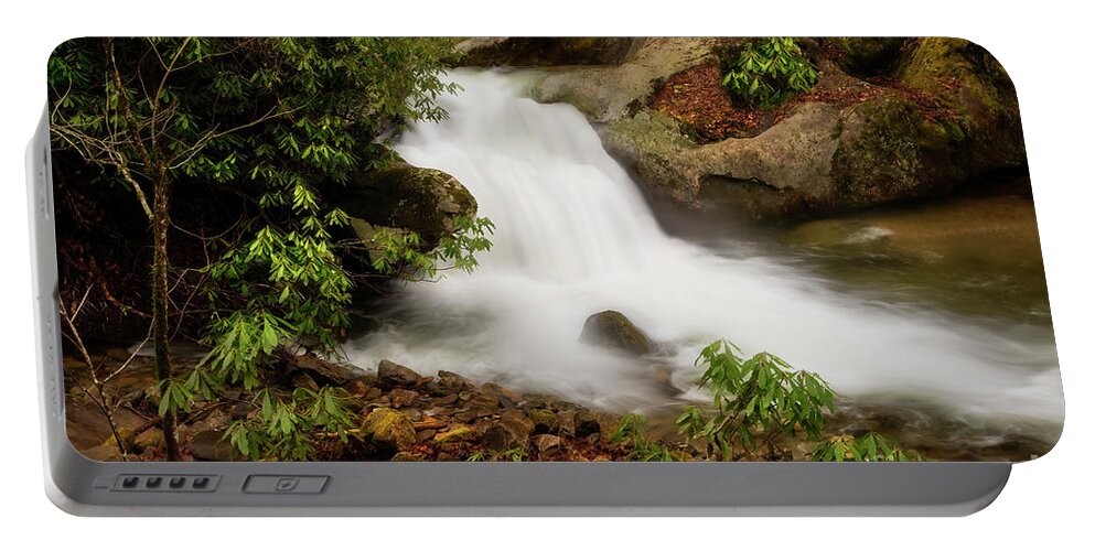Rocky Fork Portable Battery Charger featuring the photograph Waterfalls on Rocky Fork by Shelia Hunt