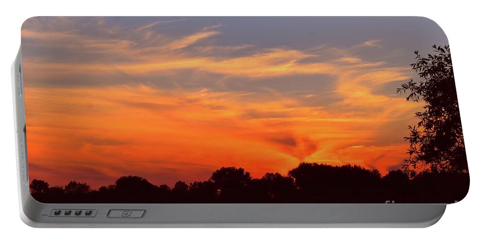 Sunset Light Wave Portable Battery Charger featuring the photograph Wave of Sunset Light by Leonida Arte