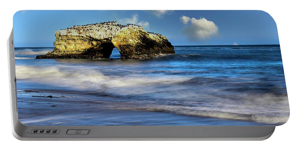 Waves Portable Battery Charger featuring the photograph Waves and Cloud - Santa Cruz Natural Bridge by Amazing Action Photo Video