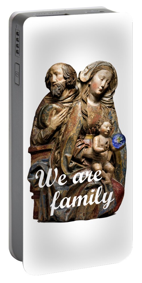 Jesus Portable Battery Charger featuring the digital art We Are Family by Bill Ressl