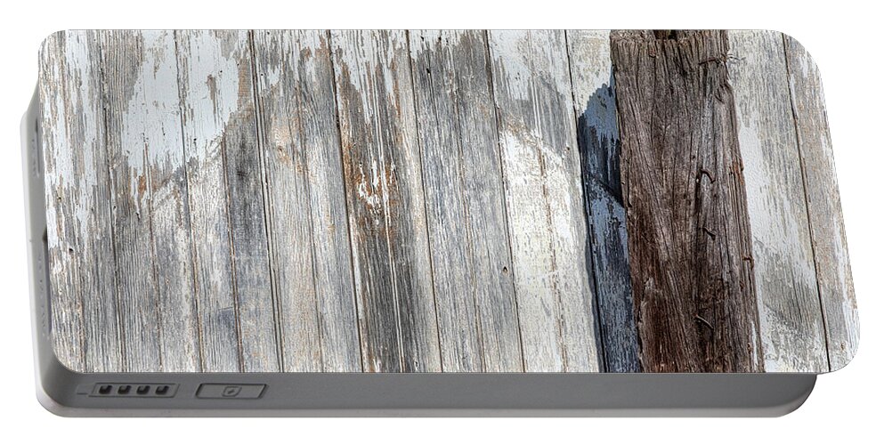 Americana Portable Battery Charger featuring the photograph Weathered Wood Barn Door by David Letts