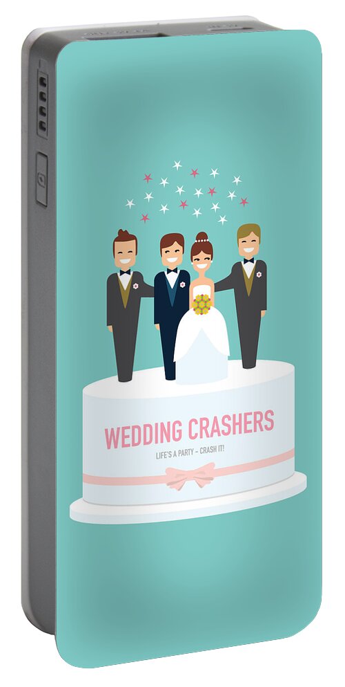 Movie Poster Portable Battery Charger featuring the digital art Wedding Crashers - Alternative Movie Poster by Movie Poster Boy