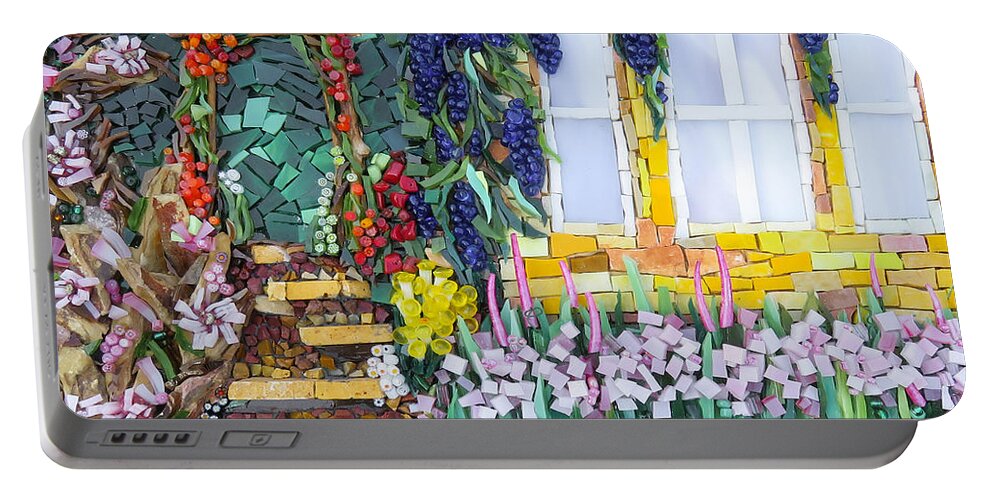 Mosaic Portable Battery Charger featuring the photograph Welcome in my garden by Adriana Zoon