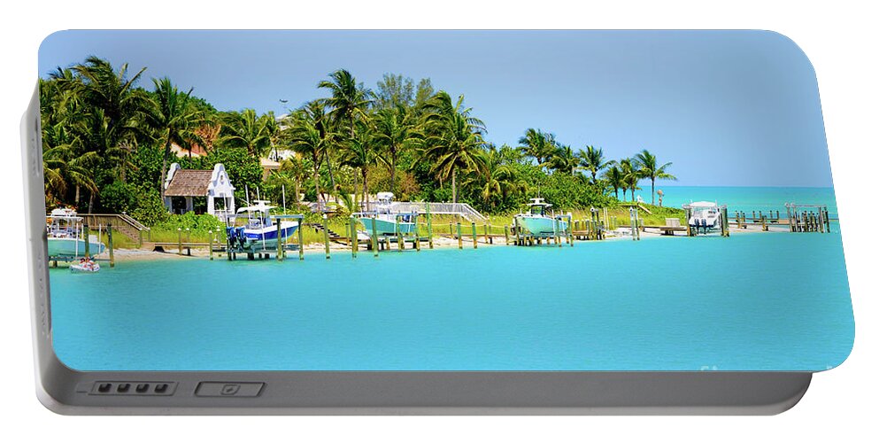 Boca Grande Portable Battery Charger featuring the digital art Welcome to Boca by Alison Belsan Horton