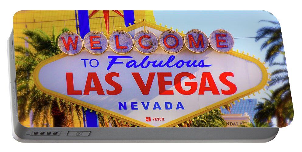  Portable Battery Charger featuring the photograph Welcome to Fabulous Las Vegas by Rodney Lee Williams