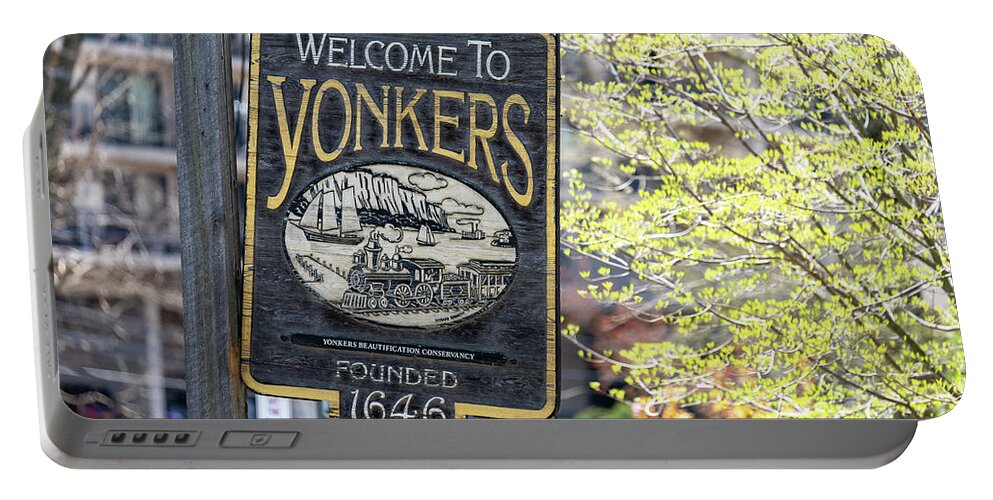 Northwest Portable Battery Charger featuring the photograph Welcome to Yonkers by Kevin Suttlehan