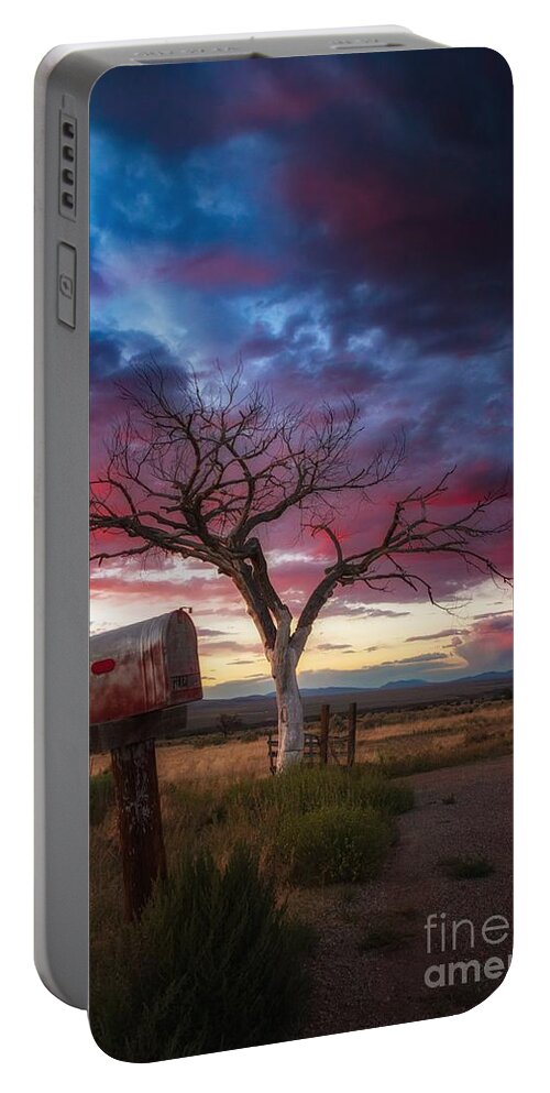 Taos Portable Battery Charger featuring the photograph Welcome Tree Sunset 7 by Elijah Rael