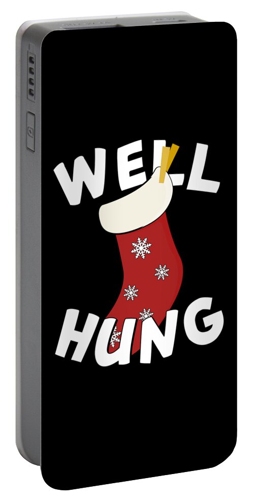 Christmas 2023 Portable Battery Charger featuring the digital art Well Hung Christmas Stocking Funny by Flippin Sweet Gear