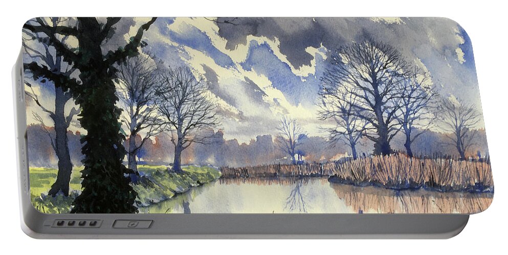 Watercolour Portable Battery Charger featuring the painting Wetlands by Glenn Marshall