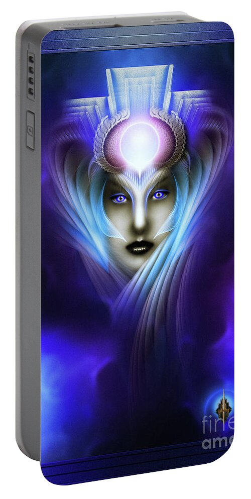 Portrait Portable Battery Charger featuring the digital art What Dreams Are Made Of Ethereal Clouds Fractal Art by Rolando Burbon