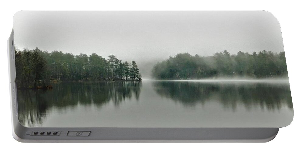 - Wheelwright Pond Portable Battery Charger featuring the photograph - Wheelwright Pond, Lee NH by THERESA Nye