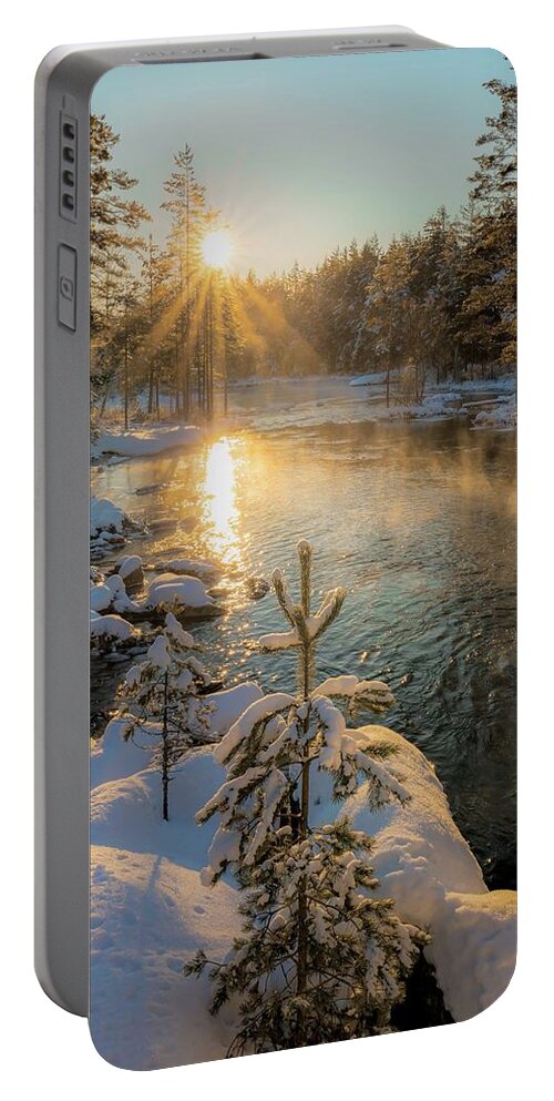 Landscape Portable Battery Charger featuring the photograph When the light hits by Rose-Marie Karlsen