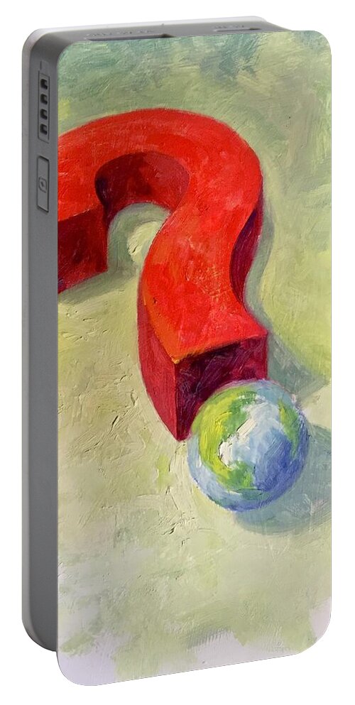 Globe Portable Battery Charger featuring the painting Where are we going? by Andrew Judd