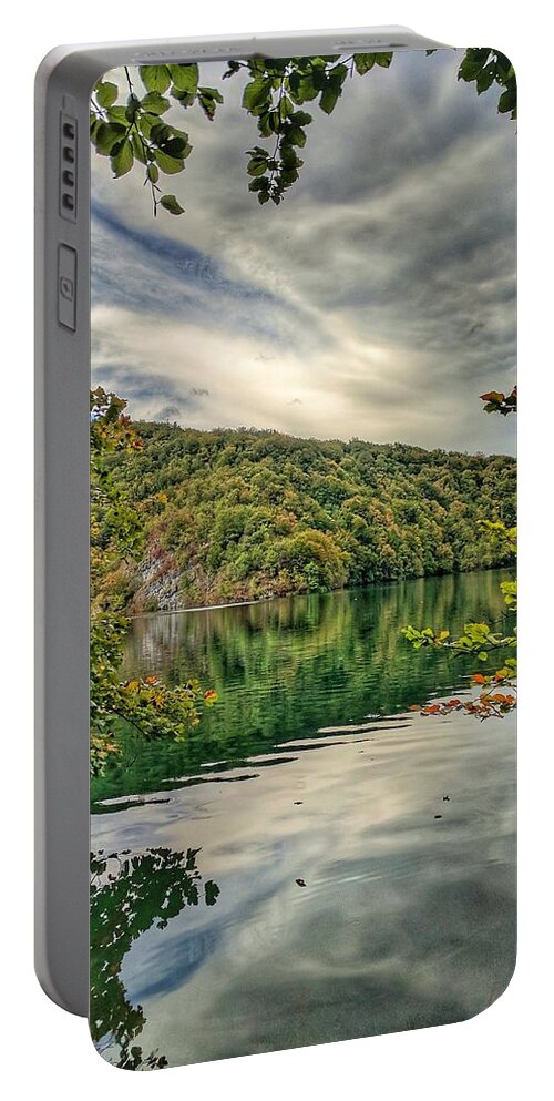 Plitvice Lakes Portable Battery Charger featuring the photograph Where Sky Meets The Water by Yvonne Jasinski