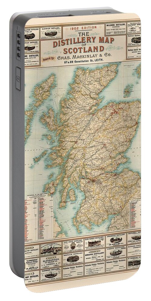 Whisky Map Portable Battery Charger featuring the photograph Whisky Map 1902 by Andrew Fare