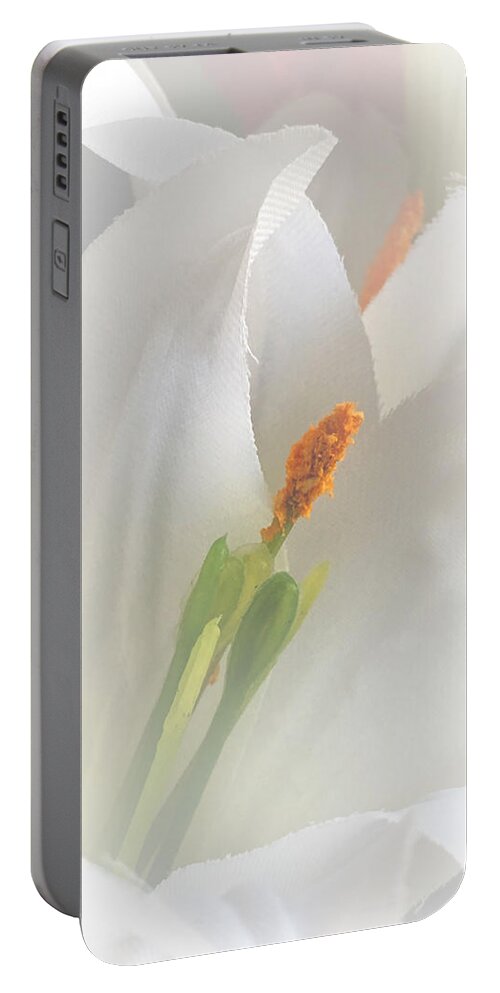Flower Portable Battery Charger featuring the photograph White Lily by Lisa Pearlman