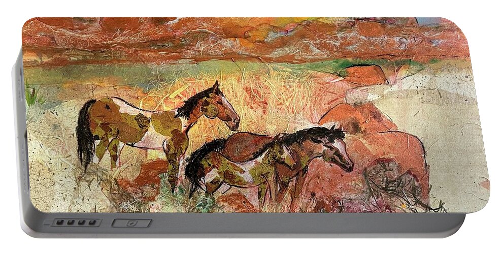 Horse Portable Battery Charger featuring the painting Wild Child by Elaine Elliott