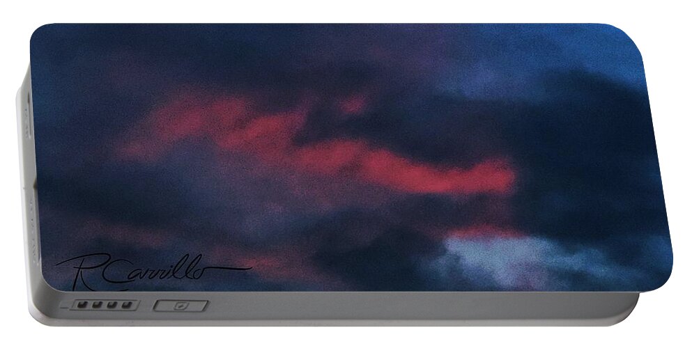 Storm Clouds Sunsets Portable Battery Charger featuring the photograph Wild Fire Clouds by Ruben Carrillo