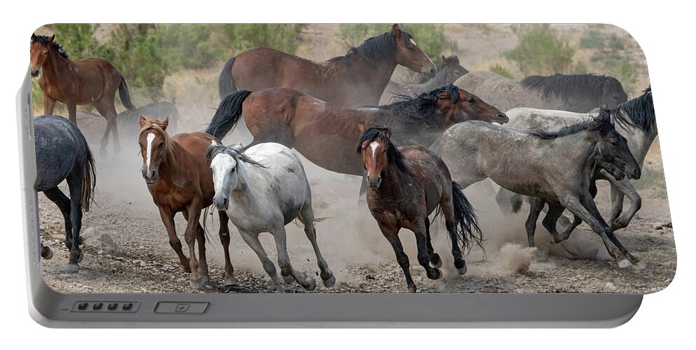Wild Horses Portable Battery Charger featuring the photograph Wild Horses Utah by Wesley Aston