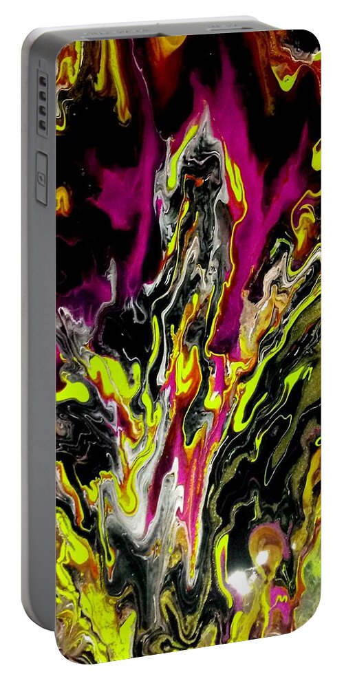 Bright Portable Battery Charger featuring the painting Wild Night by Anna Adams