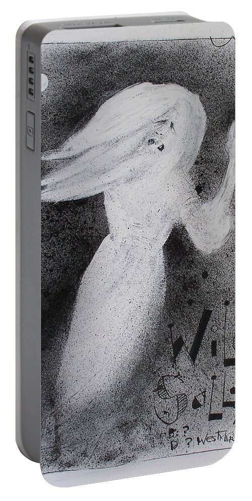  Portable Battery Charger featuring the drawing Wild Sally by Phil Mckenney