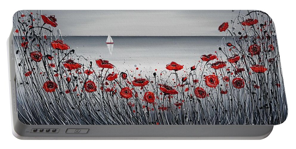 Redpoppies Portable Battery Charger featuring the painting Wild Wanderlust Days by Amanda Dagg