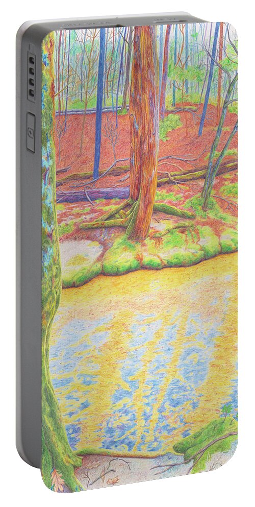 Wildwood Portable Battery Charger featuring the drawing Wildwood One by Diana Hrabosky