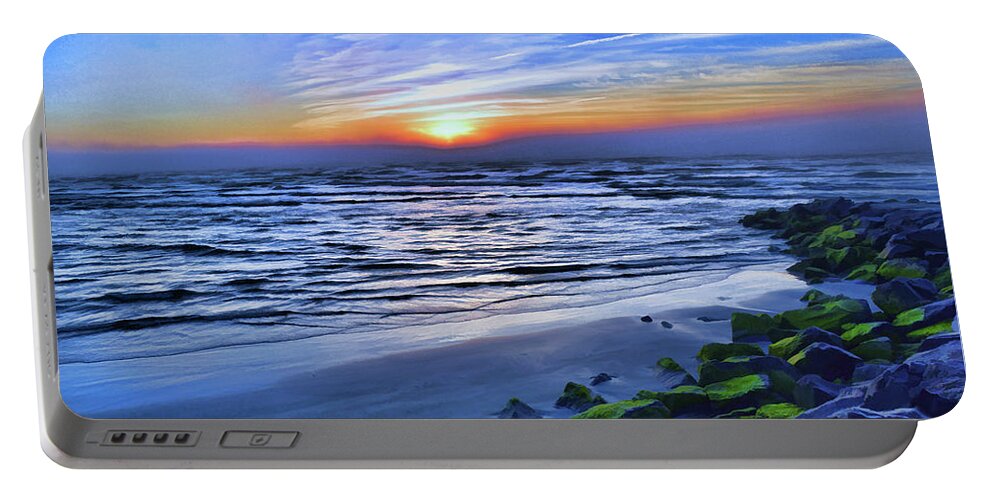 Wildwood Portable Battery Charger featuring the photograph Wildwood Rocks Digital Painting II by Robyn King