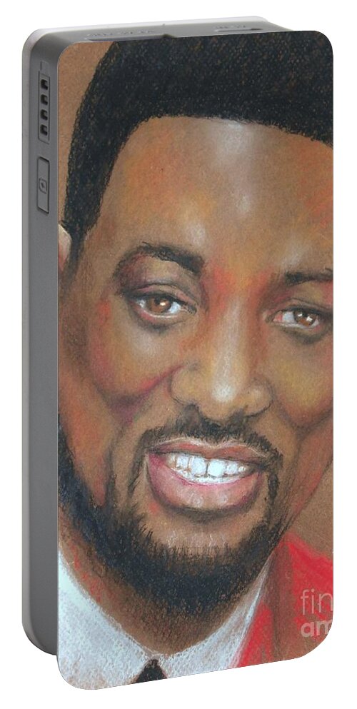 Will Smith Portable Battery Charger featuring the drawing Will Smith by Jayne Somogy