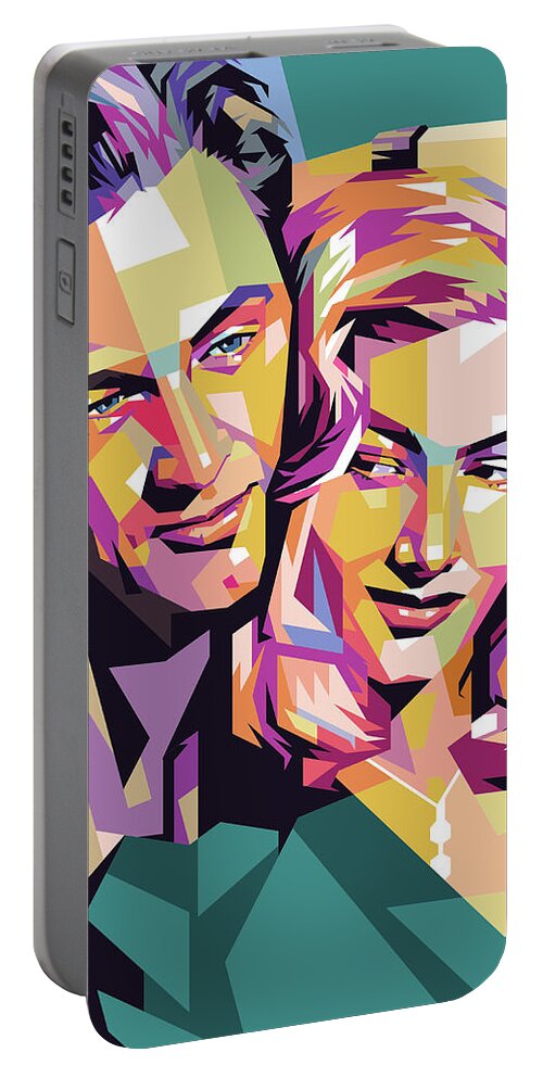 William Holden Portable Battery Charger featuring the digital art William Holden and Veronica Lake by Movie World Posters