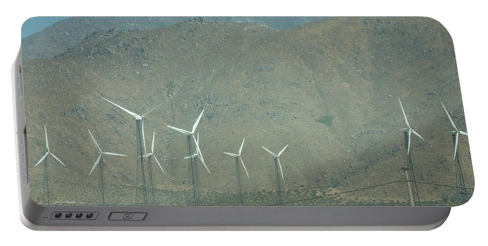 Windmill Portable Battery Charger featuring the photograph Windmills of Palm Springs by Roxy Rich