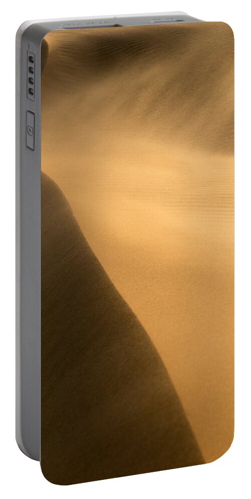 Sand Dune Portable Battery Charger featuring the photograph Windy Sand Dune by Peter Boehringer