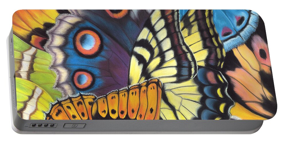 Butterflies Portable Battery Charger featuring the painting Wings of North Amerca by Lucy Arnold