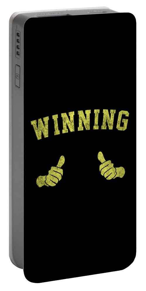 Funny Portable Battery Charger featuring the digital art Winning Retro by Flippin Sweet Gear