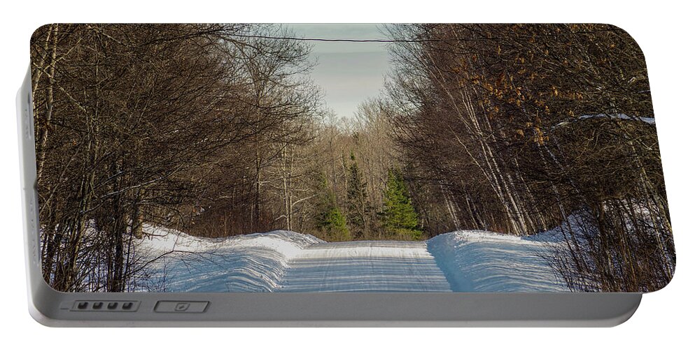 No People Portable Battery Charger featuring the photograph Winter Country Road by Nathan Wasylewski