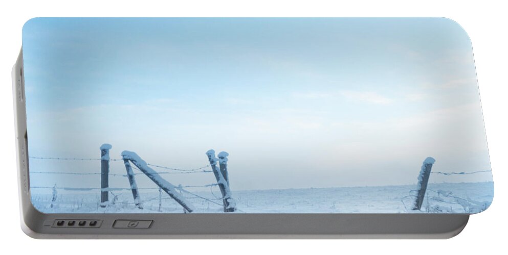 Winter Portable Battery Charger featuring the photograph Winter Fence by Karen Rispin